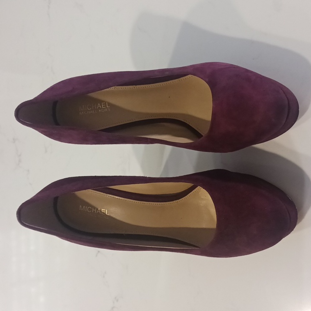Michael Kors Maroon/Burgundy Suede Platform Heels